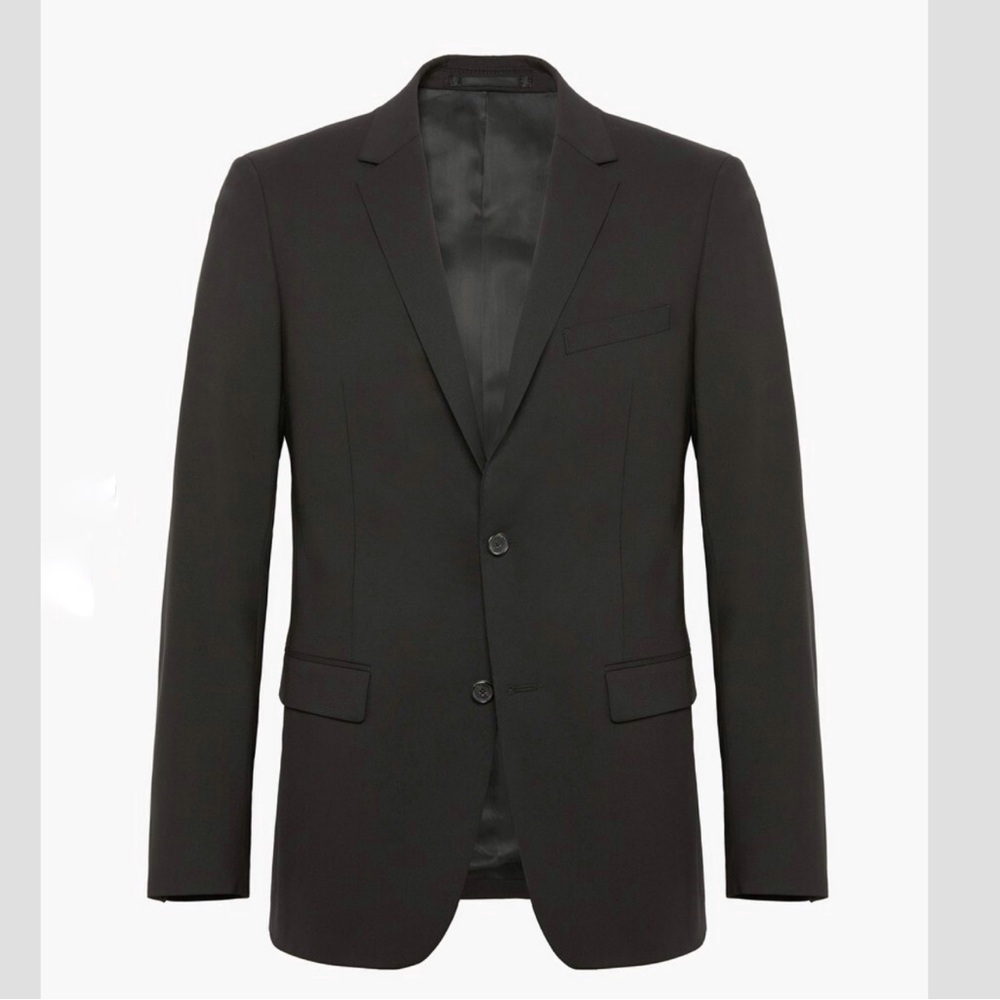 Theory Men's Wellar HC Blazer in Stretch Wool In Dark Gray Size 44 Regular